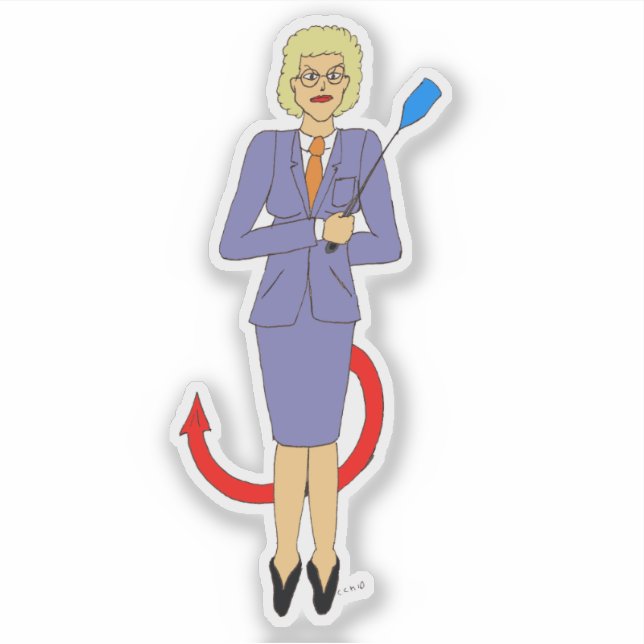 Pegatina El profesor malvado (Anverso)