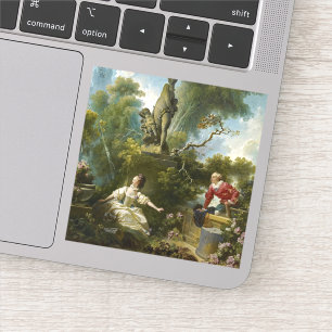 Pegatina El progreso del amor, el encuentro de Fragonard