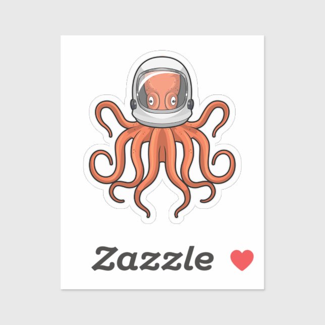 Pegatina El pulpo como astronauta (Hoja)