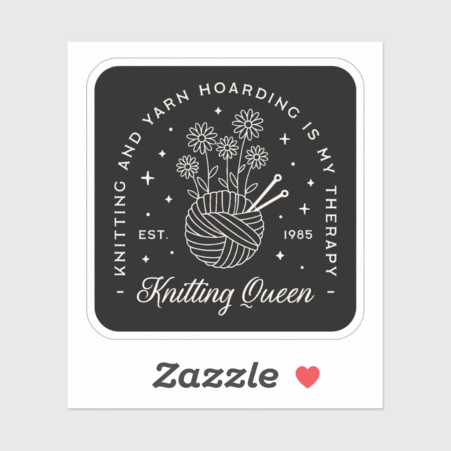 Pegatina El punto es mi terapia citas divertidas de hilados (Hoja)