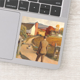 Pegatina El regreso a casa, 1945, de Newell Convers Wyeth