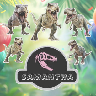 Pegatina El rugido de los dinosaurios con emoción