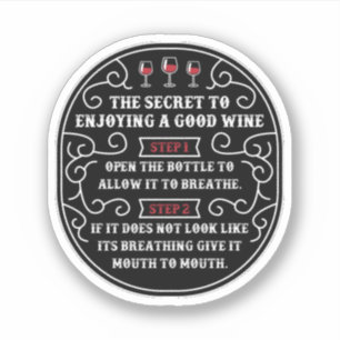 Pegatina El Secreto Para Disfrutar Del Buen Vino