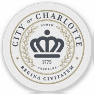 Pegatina El sello de Charlotte, Carolina del Norte