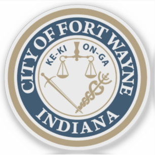 Pegatina El sello de Fort Wayne, Indiana