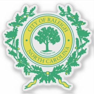 Pegatina El sello de Raleigh, Carolina del Norte
