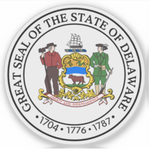 Pegatina El sello del estado de Delaware