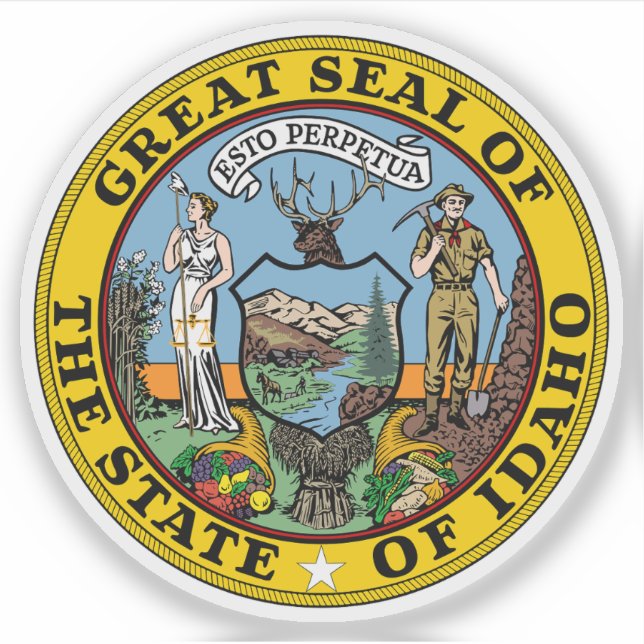 Pegatina El sello del estado de Idaho (Anverso)
