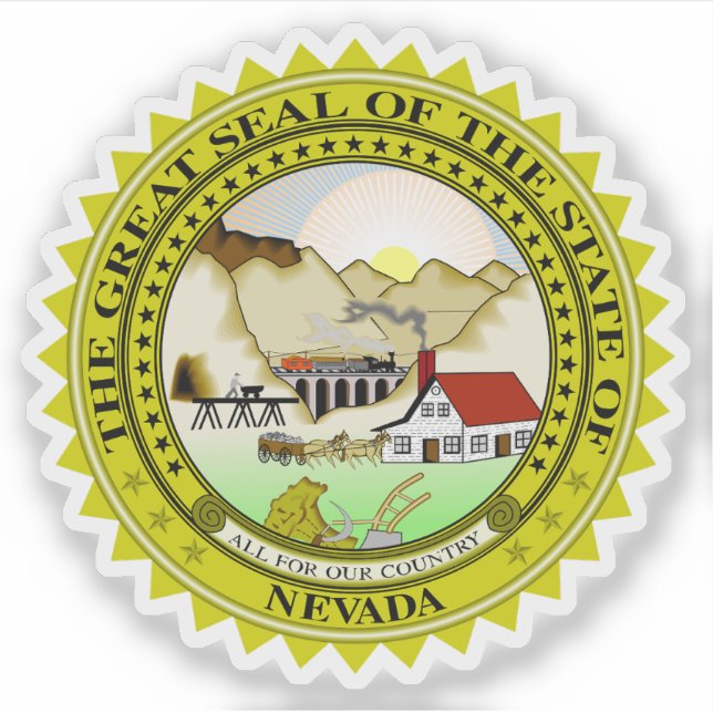 Pegatina El sello del estado de Nevada (Anverso)