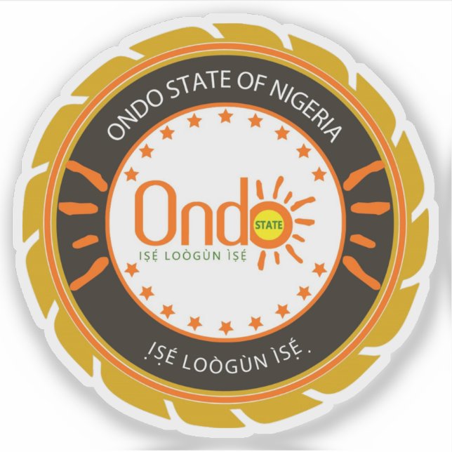 Pegatina El sello del estado de Ondo, Nigeria (Anverso)