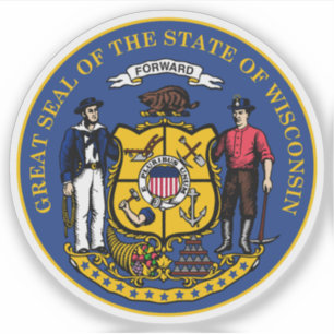 Pegatina El sello del estado de Wisconsin