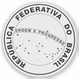 Pegatina El Sello Nacional de Brasil (versión b/w)