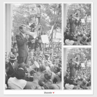 Pegatina El senador Robert Kennedy haciendo campaña por el 