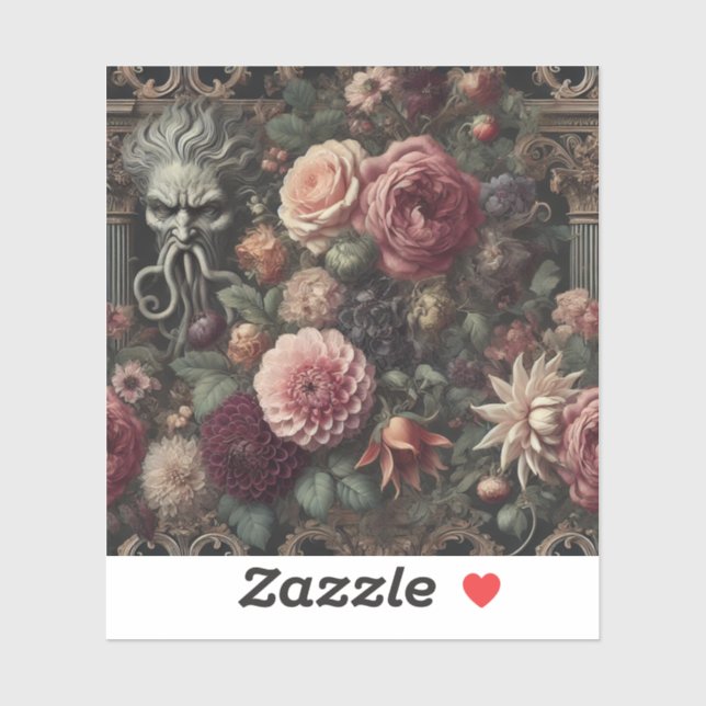 Pegatina El sermón de la floral barroca gótica (Hoja)