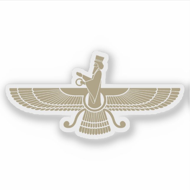 Pegatina El símbolo Faravahar, Irán (Anverso)