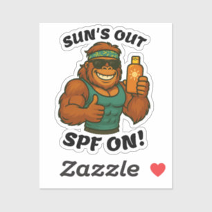 Pegatina El sol está fuera, SPF activado: divertido orangut