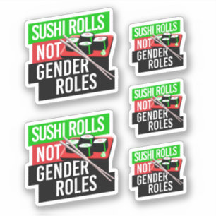 Pegatina El sushi no tiene roles de género