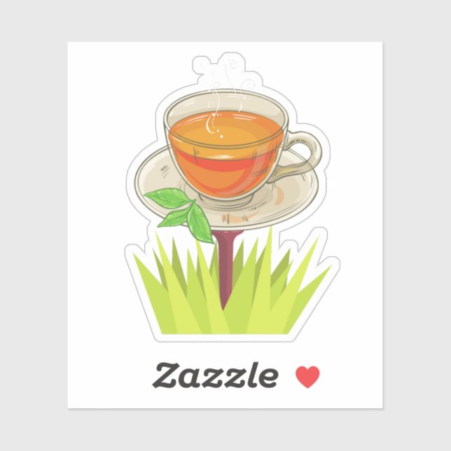 Pegatina El té en un té (Hoja)