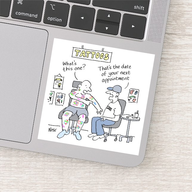 Pegatina El tema de los tatuajes divertidos (Detalle)