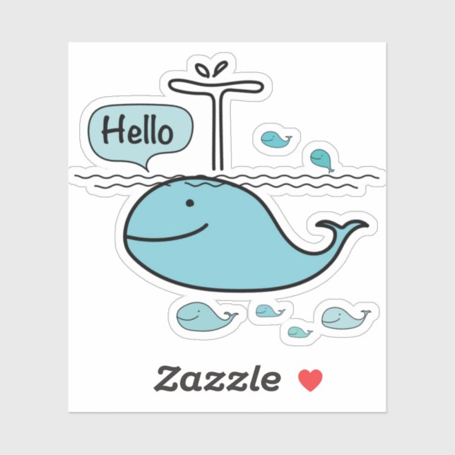 Pegatina el tiburón saluda (Hoja)