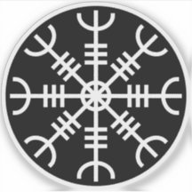 El timón de Awe - Aegishjalmur (blanco sobre negro