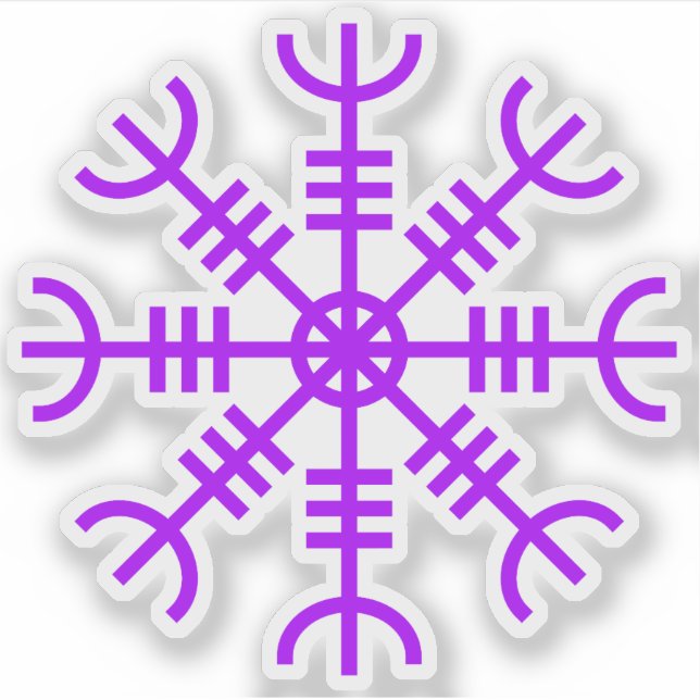 Pegatina El timón de Awe - Aegishjalmur (púrpura) (Anverso)