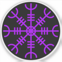 El timón de Awe - Aegishjalmur (púrpura sobre negr