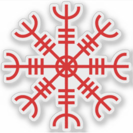 Pegatina El timón de Awe - Aegishjalmur (rojo)