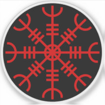 El timón de Awe - Aegishjalmur (rojo sobre negro)