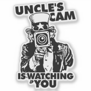 Pegatina El Tío Cam te está vigilando
