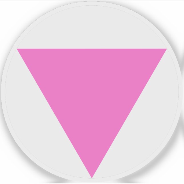 Pegatina El Triángulo Rosa - Orgullo Gay LGBT (en blanco) (Anverso)