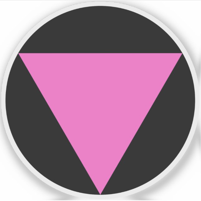 Pegatina El Triángulo Rosa - Orgullo Gay LGBT (en negro) (Anverso)