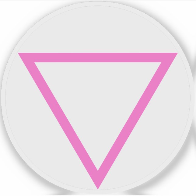 Pegatina El Triángulo Rosa v2 - Orgullo Gay LGBT (en blanco (Anverso)