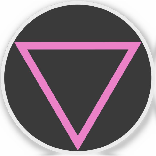 Pegatina El Triángulo Rosa v2 - Orgullo Gay LGBT (en negro) (Anverso)