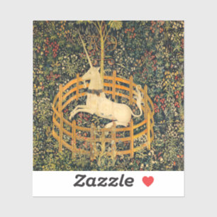 Pegatina El unicornio en cautiverio