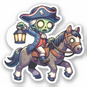 Pegatina El viaje de Zombie Paul Revere