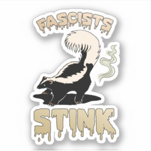 Pegatina El zorrillo retro lindo - los fascistas apestan