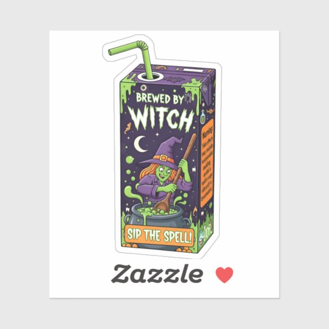 Pegatina Elaborado por Witch Funny Halloween (Hoja)