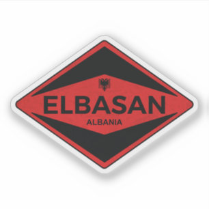 Pegatina Elbasan Albania Vintage