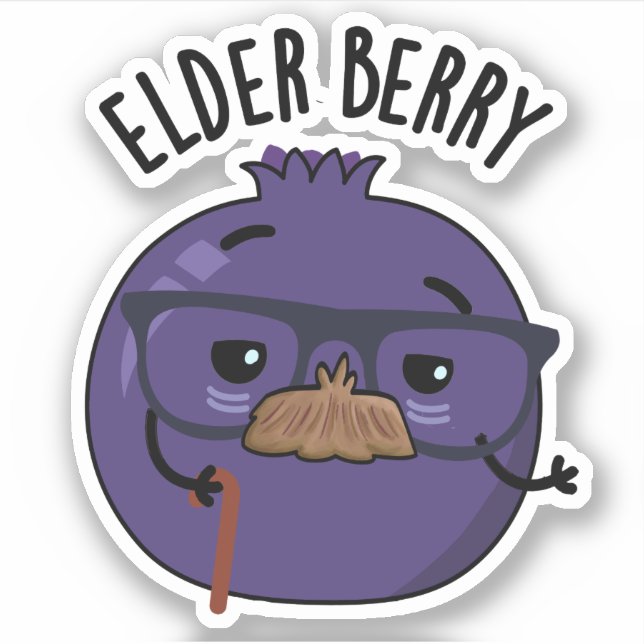 Pegatina Elder-berry Funny Berry Pun (Anverso)