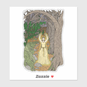 Pegatina Eldritch Mistress (Fairy Lady in Woods)