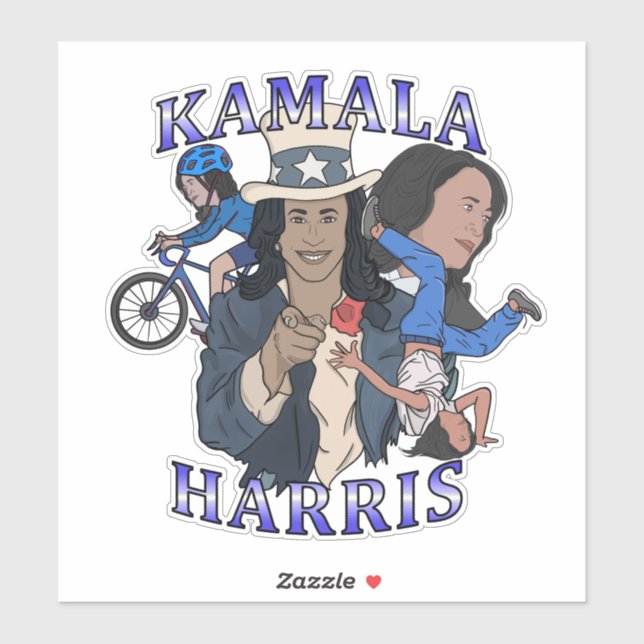 Pegatina Elección al estilo rap de Kamala Harris (Hoja)