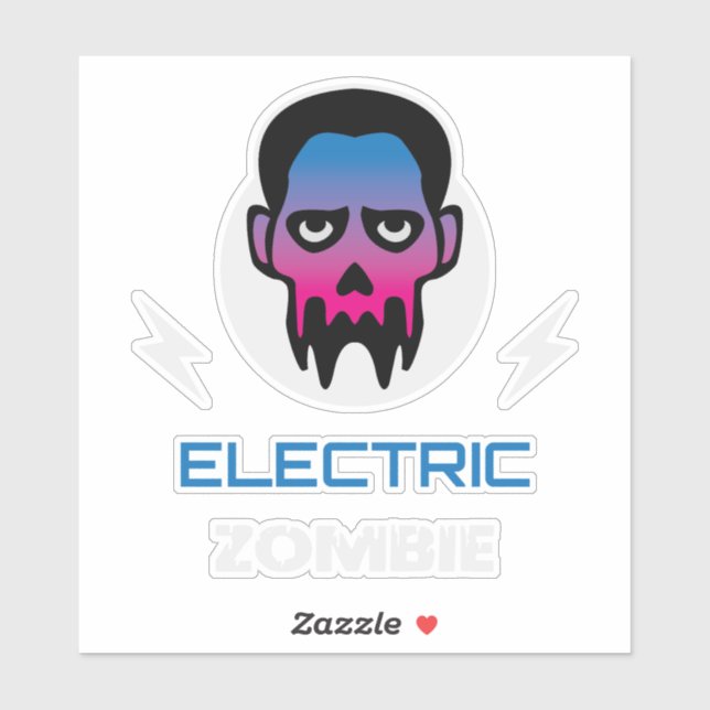 Pegatina Electric Zombie Neon (Hoja)