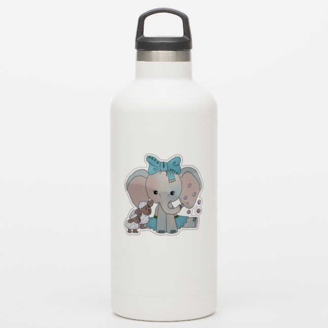 Pegatina Elefant ubd Schafe Aufkleber (Botella de agua)