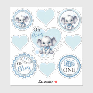 Pegatina Elefante Azul Cute - Maní Pequeño