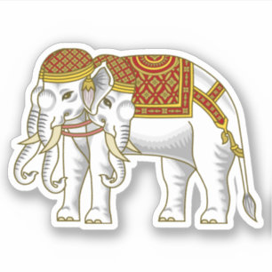 Pegatina Elefante blanco Erawan tailandés
