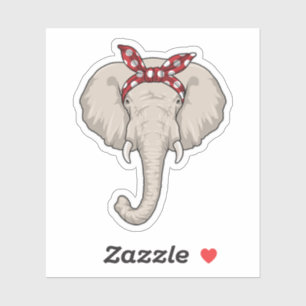 Pegatina Elefante con Bandana