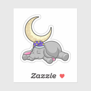 Pegatina Elefante con luna