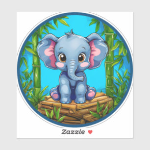Pegatina Elefante de Dibujos Animados