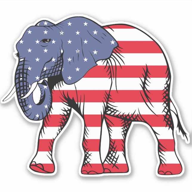 Pegatina Elefante de Estados Unidos (Anverso)